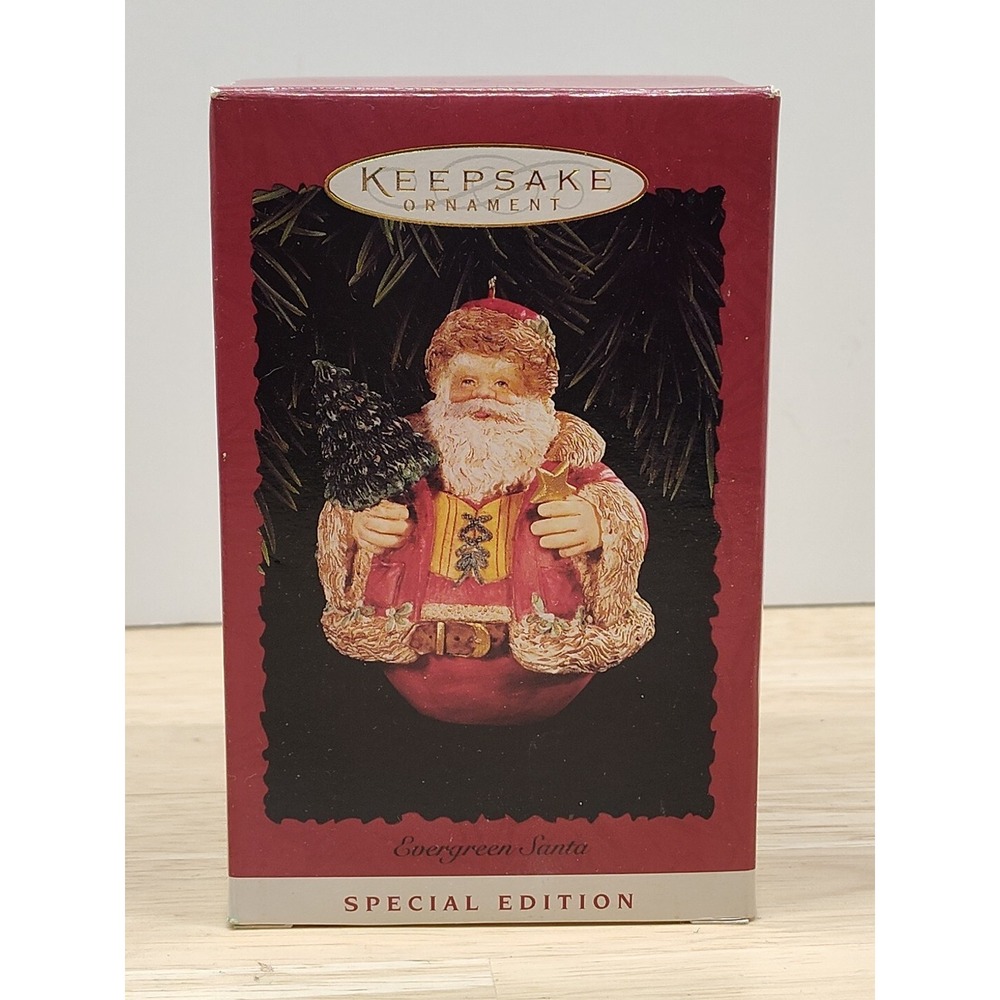 1996 SPECIAL EDITION HALLMARK KEEPSAKE ORNAMENT ~ EVERGREEN SANTA ~